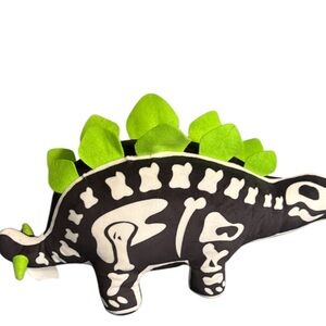 Max Studio Kids Dinosaur Skeleton Plush 19" Stuffed Animal Black Green Halloween